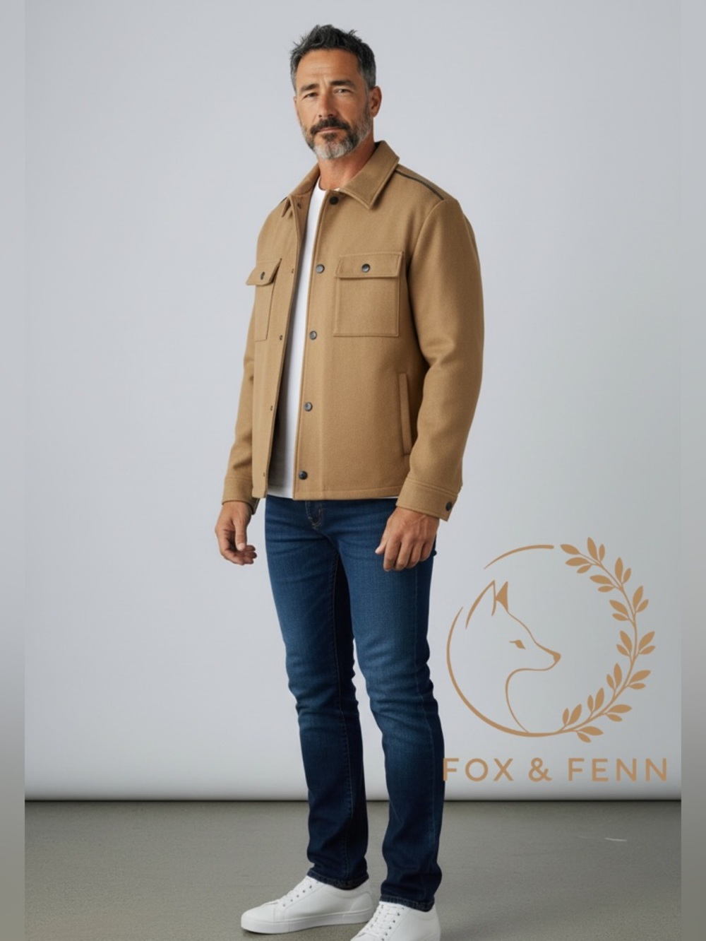 The Kooples Paris Men’s Wool Overshirt Jacket Camel Brown Size M $625 MSRP